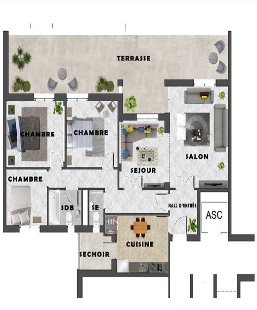 Plan appartement bardo 1