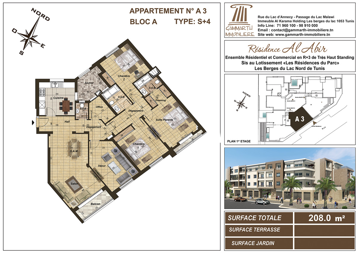 Plan de l'appartement A3 Al Abir