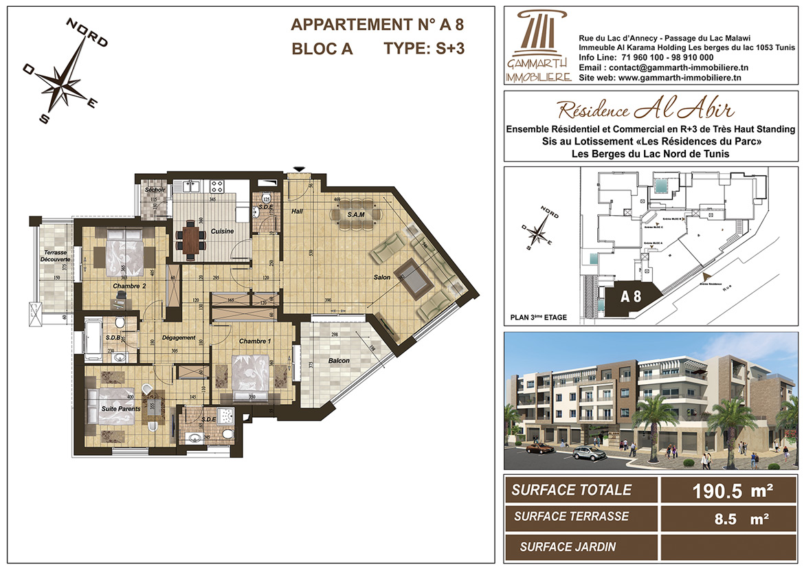 Plan de l'appartement A8 Al Abir