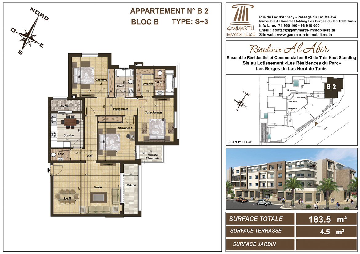 Plan de l'appartement B2 Al Abir