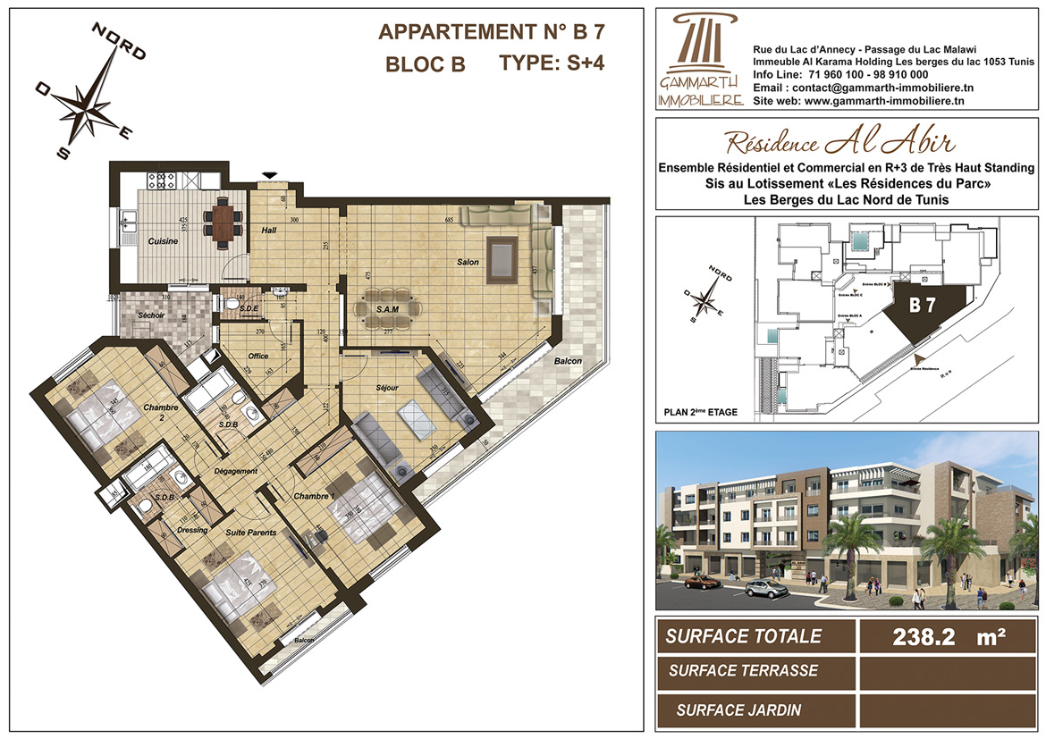 Plan de l'appartement B7 Al Abir