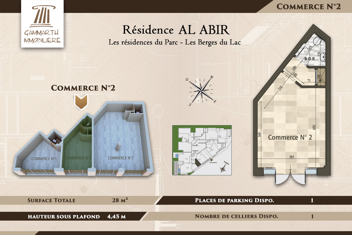 Plan du local commercial N°2 Al Abir