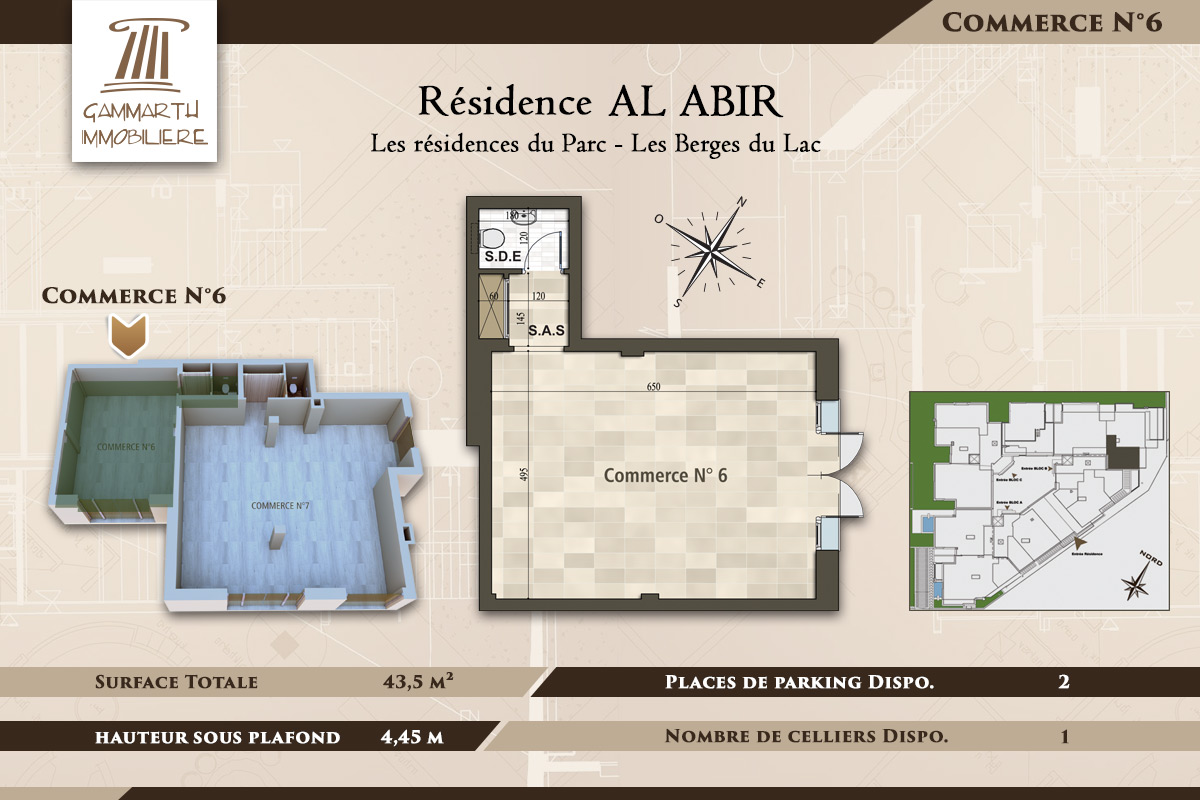 Plan du local commercial N°6 Al Abir